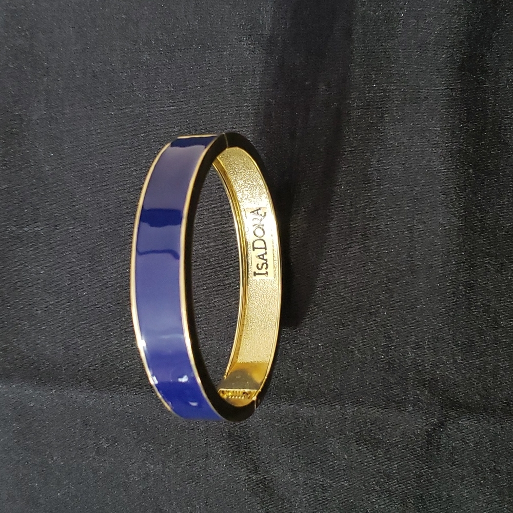IsaDora Blue Gold Tone Bangle Bracelet
